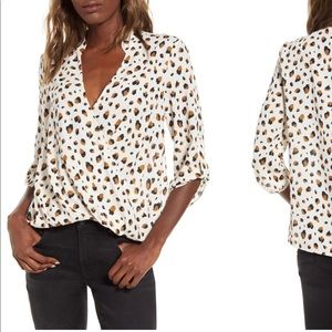 Wrap Front Gathered Hem Top- Nordstrom